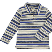  Blue/Cream/Brown Stripe SUMTER Pique Polo