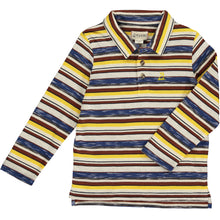  Gold/Brown/Blue Stripe SUMTER Pique Polo