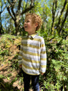 HARRY Green/Grey/White Stripe Knitted Polo
