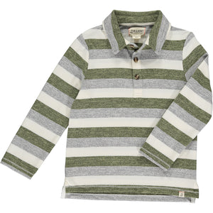 Sage/Grey/White Stripe HARRY Knitted Polo