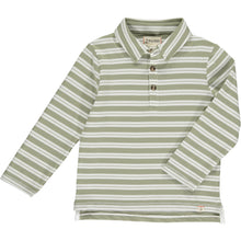  Sage/White Stripe MIDWAY Polo