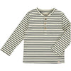 Cream Charcoal Ribbed Stripe ADAMS Henley