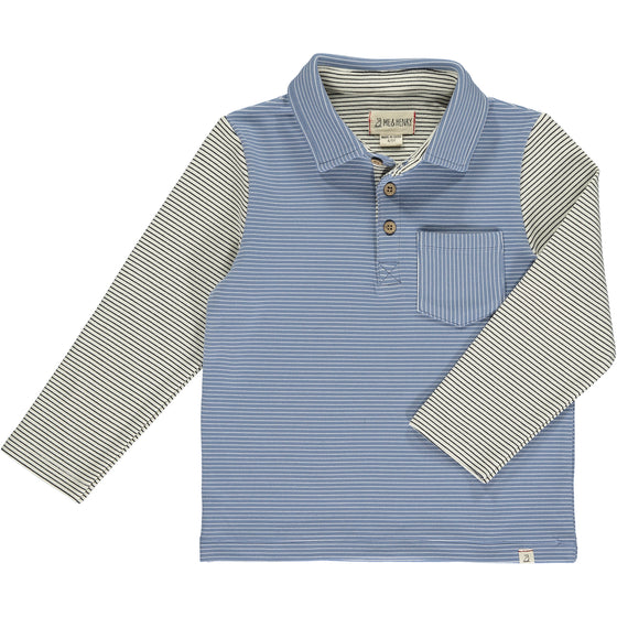 TROY Blue/Cream Arms Stripe Polo