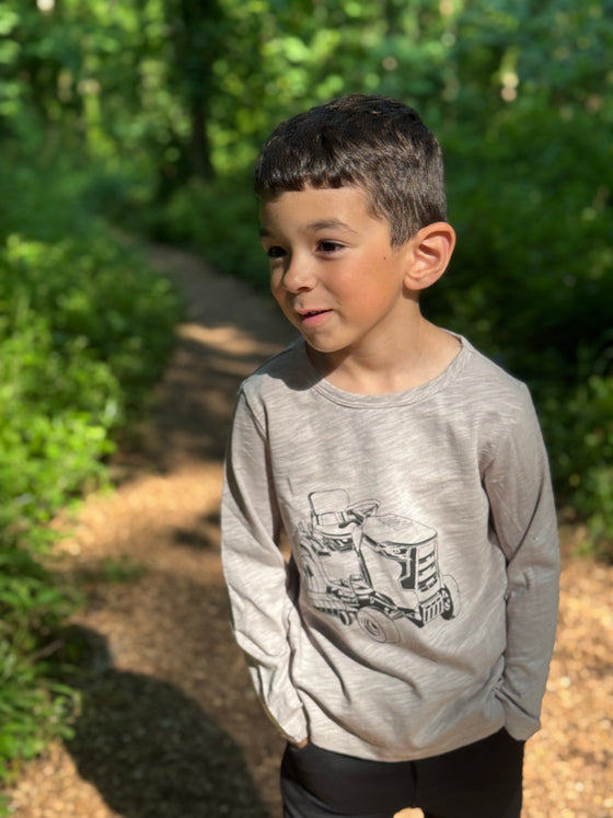 CHEROKEE Grey Tractor Raglan Printed Tee