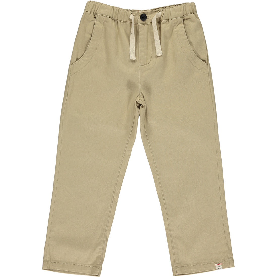  stone twill pants, white drawstrings, straight leg trousers, flexible waistband,cotton, side pockets,  black button on waistband