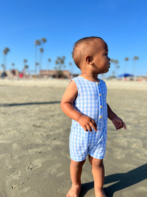 CABIN Blue Plaid Playsuit