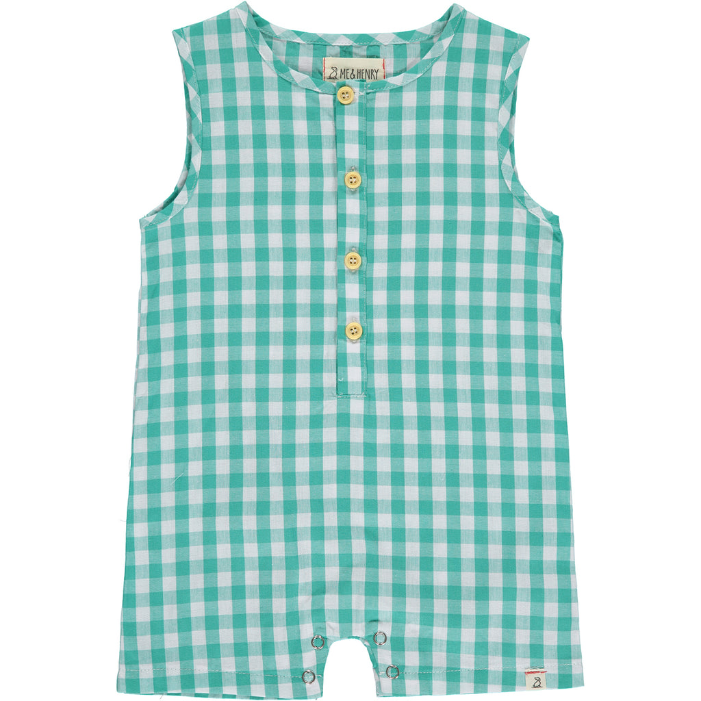 CABIN Green Plaid Playsuit