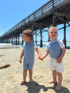 blue, ,white, Henley, raglan, button, buttons, onesie, white, shorts,  the, other, little, boy, is, wearing, raglan, blue, romper, button, buttons, pocket, summer, henry, 