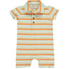 DRIFT Orange/Cream Multi Stripe Polo Romper