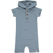  CHARLIE Grey/Royal Stripe Hooded Romper