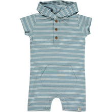  CHARLIE Blue Stripe Hooded Romper