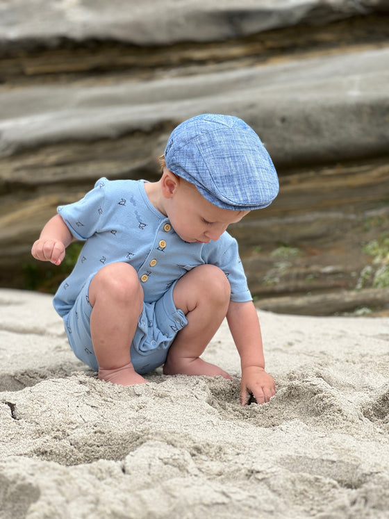 MARTINGALE Blue Henley Henry Dog Romper