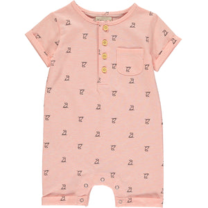 MARTINGALE Peach Henley Henry Dog Romper