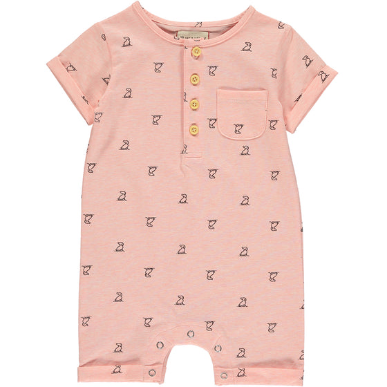 MARTINGALE Peach Henley Henry Dog Romper