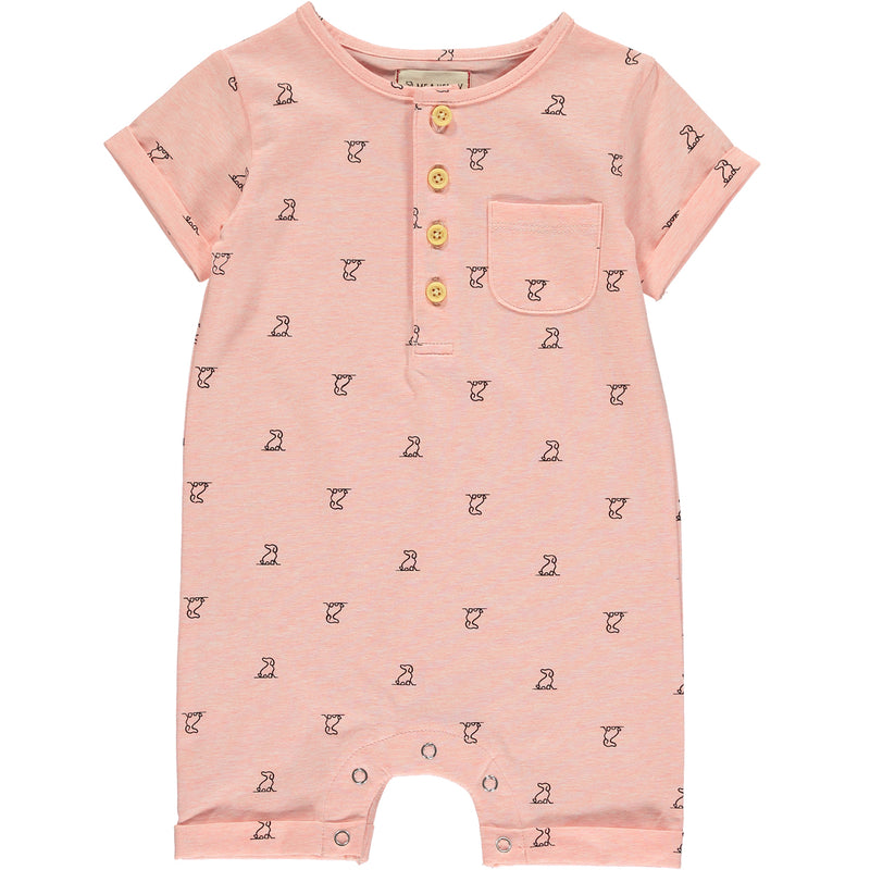 MARTINGALE Peach Henley Henry Dog Romper