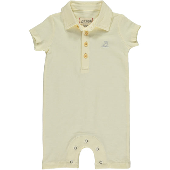 Cream Pique Polo Romper