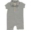 DRIFT Black/Cream Stripe Pique Polo Romper