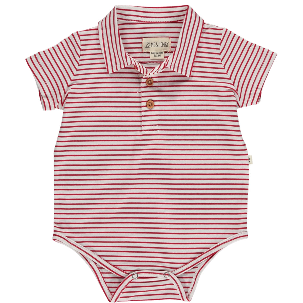 JETTY Red/White Polo Jersey Onesie