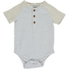 LEAGUE Grey/White Henley Raglan Onesie