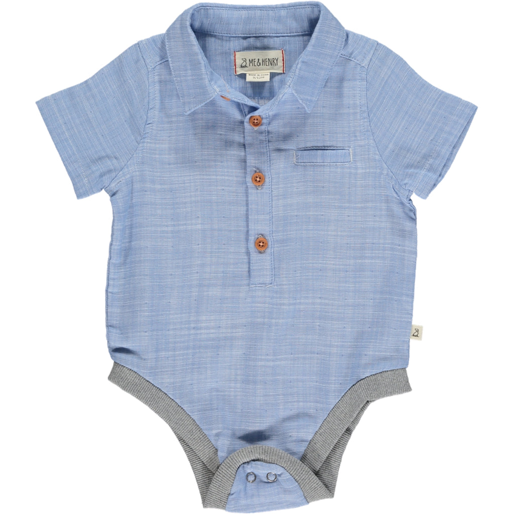 HELFORD Pale Chambray Woven Onesie