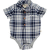 HELFORD Navy/White Plaid Woven Onesie