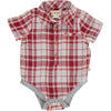 HELFORD Red/Cream Plaid Woven Onesie