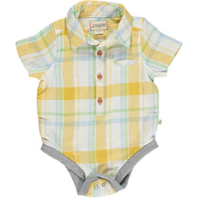  HELFORD Gold/Cream Plaid Woven Onesie