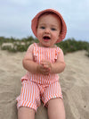 AHOY Orange stripe Woven Overalls