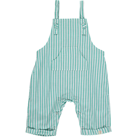 AHOY Green stripe Woven Overalls