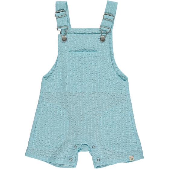 GALLEON Aqua Seersucker Woven Overalls