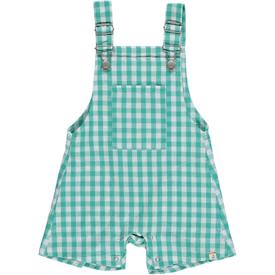 GALLEON Green Plaid Woven Overalls