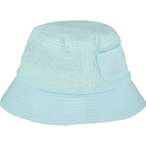 FISHERMAN Aqua Seersucker Woven Hat