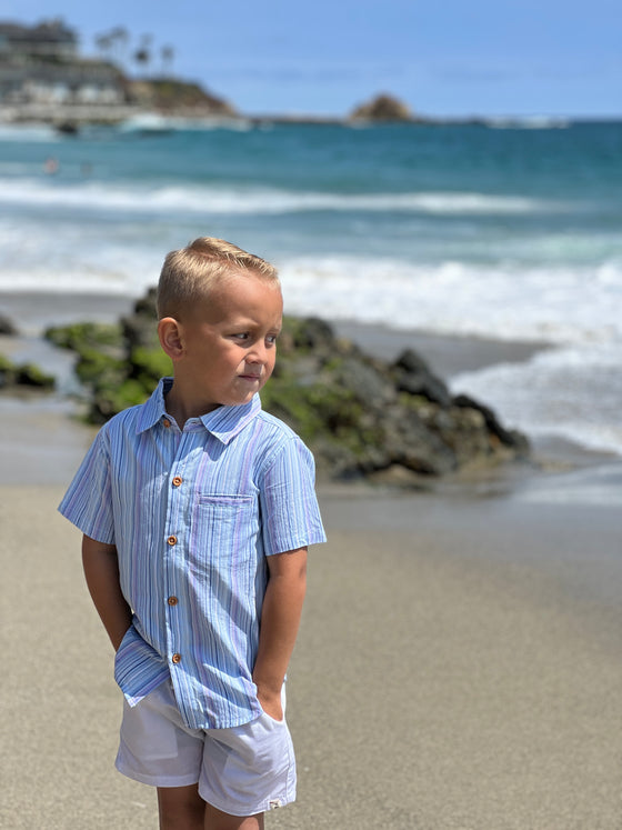 NEWPORT Multi Blue Stripe Woven Shirt