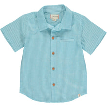  Mens Newport Woven Shirt aqua/royal stripe