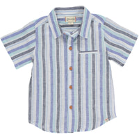 NEWPORT Blue Wide Stripe Woven Shirt