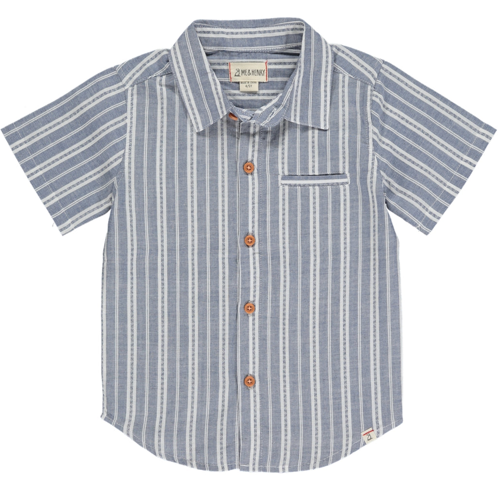 NEWPORT Blue/White Striped Woven Shirt