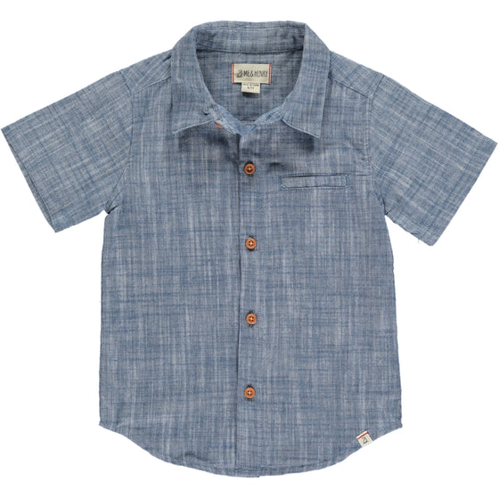 NEWPORT Blue Heathered Woven Shirt