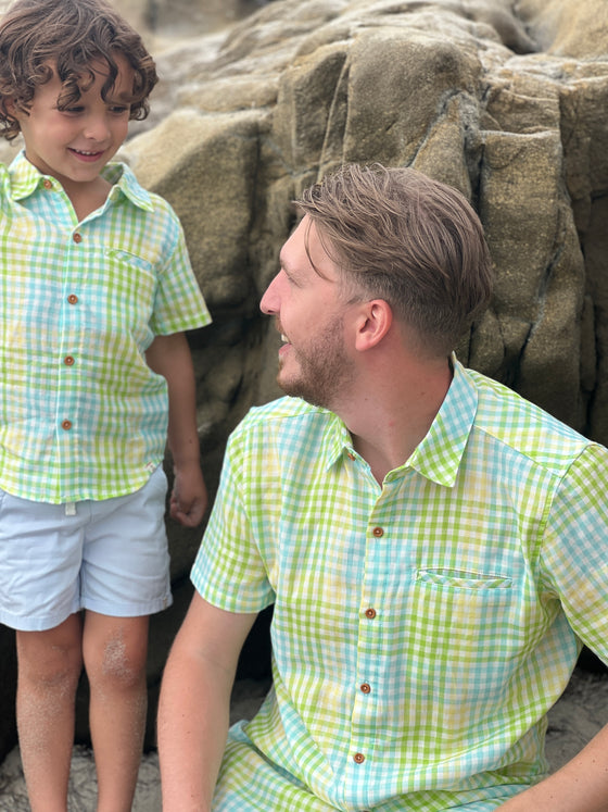 MAUI Lemon/Lime Plaid Woven Shirt