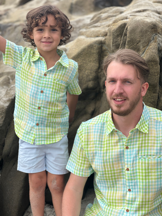 MAUI Lemon/Lime Plaid Woven Shirt