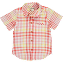  MAUI Coral/Yellow Plaid Woven Shirt