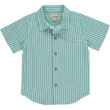  NEWPORT Green/White Stripe Woven Shirt