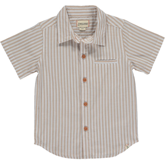 MENS NEWPORT Beige/White Stripe Woven Shirt