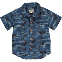  MENS Maui Blue Hawaiian Print Woven Shirt