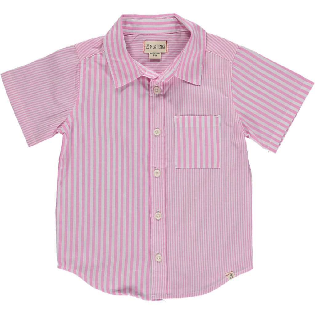 ARTHUR Pink/White Multi Striped Woven Shirt