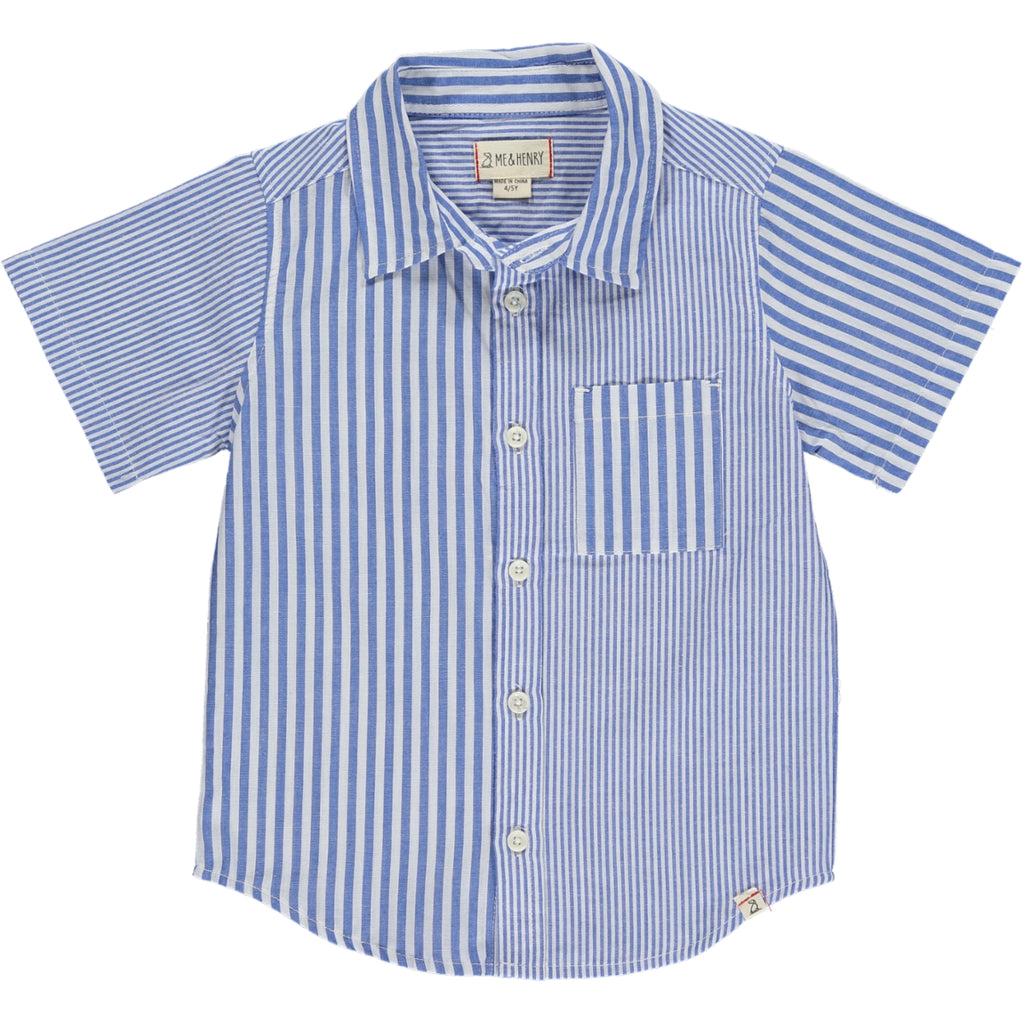 ARTHUR Blue/White Multi Striped Woven Shirt