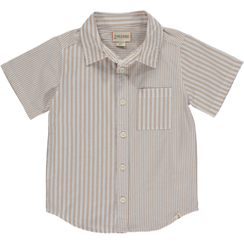 ARTHUR Beige/White Multi Striped Woven Shirt