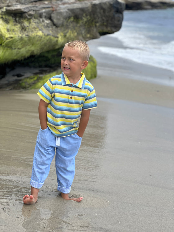 Flagstaff Yellow/Blue Multi Stripe Polo