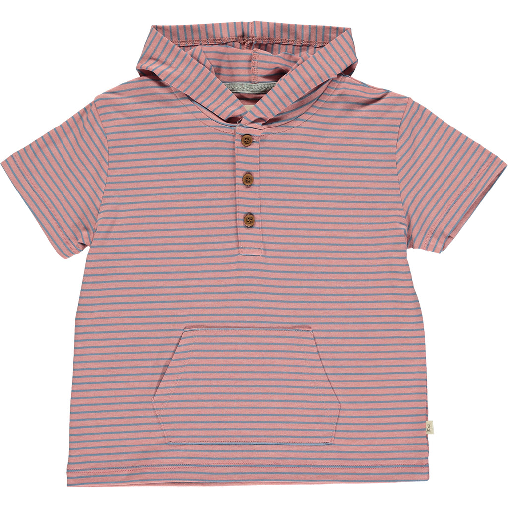 SENNEN Pink/Blue Stripe Hooded Top