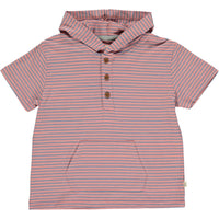 SENNEN Pink/Blue Stripe Hooded Top