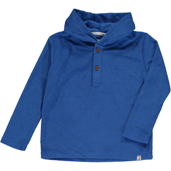 DEVON Terry Towelling Royal Hooded Top